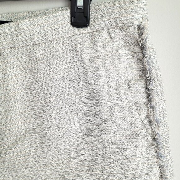 NWOT Banana Republic Cream Ryan Tweed Metallic Fringe Detail Shorts - Picture 7 of 10